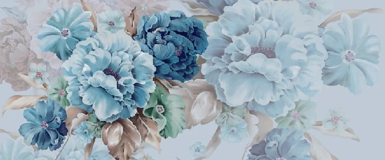 Papel pintado Flores azules