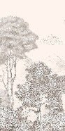 Papel pintado Beige panorámico Bosques y montañas