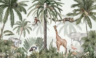 Papel pintado infantil Jungla pacífica