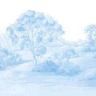 Papel pintado Paisaje poético azul