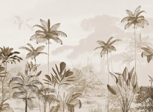Papel pintado panoramico jungle eden sepia