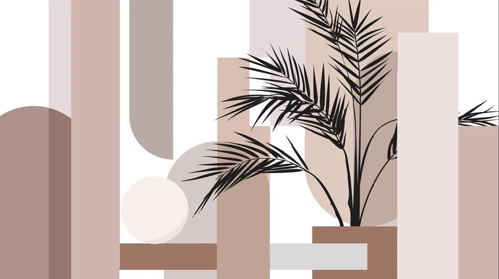 Papier peint panoramique géométrique terracotta, XXL, tendance