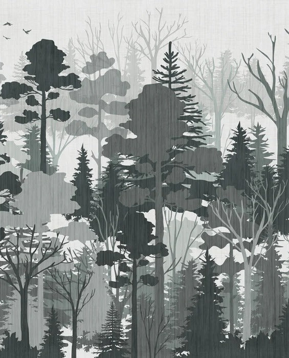 Papier peint panoramique nature forêt vert