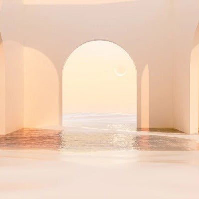 Papier peint panoramique design sunset arch, mural concept, tendance