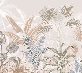 Papier peint salle de bain jungle terracotta, XXL, tendance