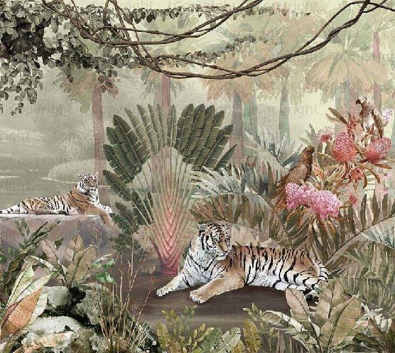 Papel pintado de Jungla y tigre