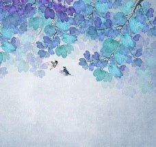Papel pintado Hoja azul