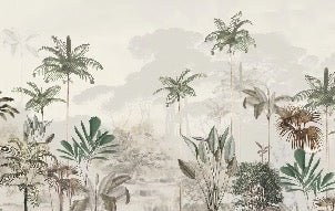 Papier peint panoramique jungle eden vert