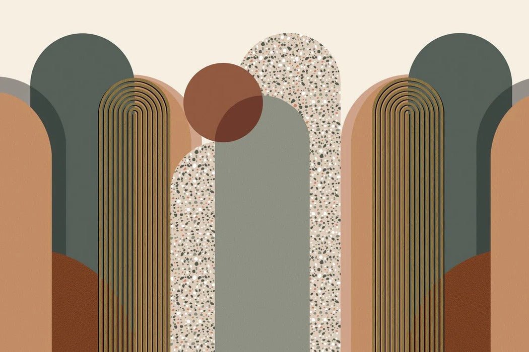 Papier peint Art déco graphique tendance, mural concept, tendance