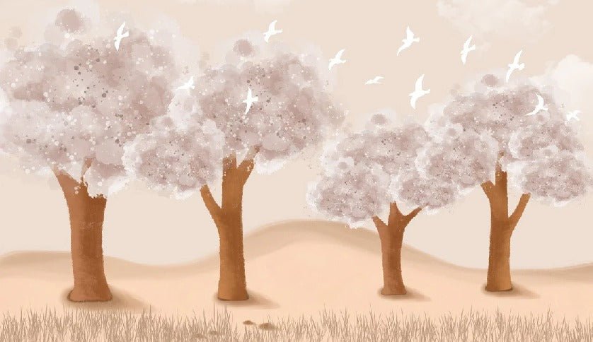 Papel pintado infantil suave de la sabana