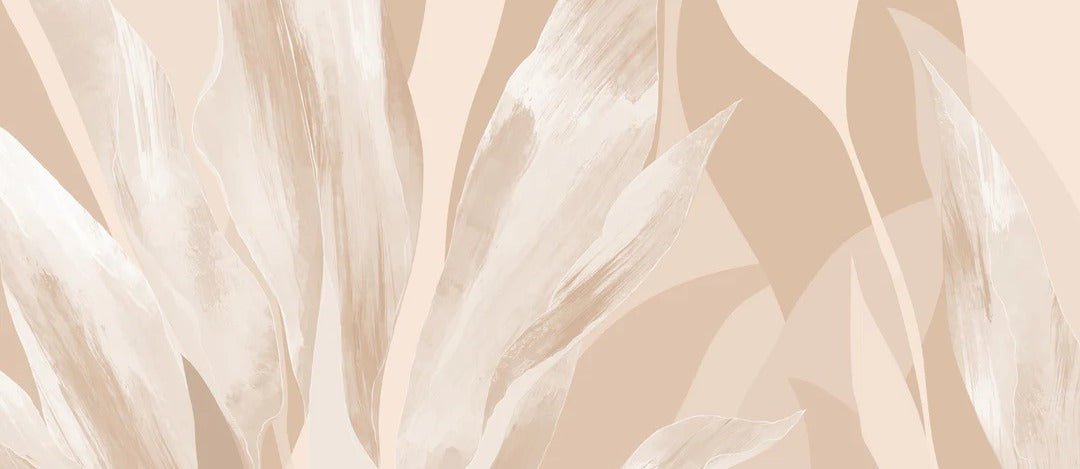 Papel pintado de tela floral beige