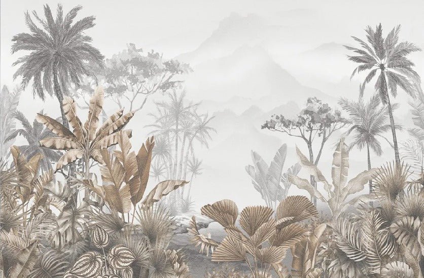 Papel pintado tropical sepia