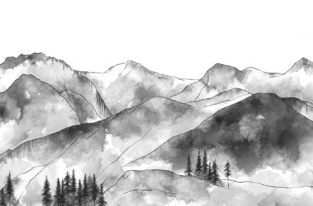 Papel pintado Aravis mountains en blanco y negro