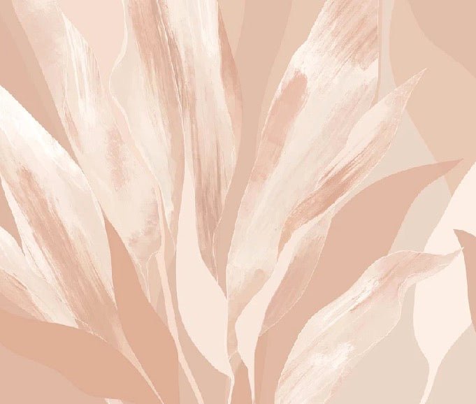 Papier peint étoffe florale nude