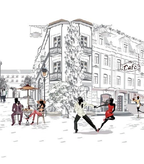 Papel pintado panorámico Paseo parisino
