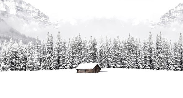 Papier peint panoramique chalet en montagne