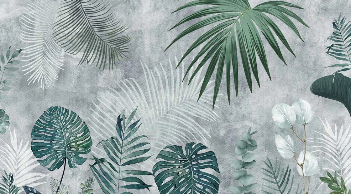 Papel pintado Jungla biofílica monocromo