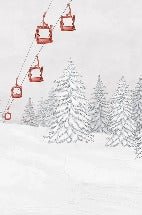 Papel pintado góndola roja montaña