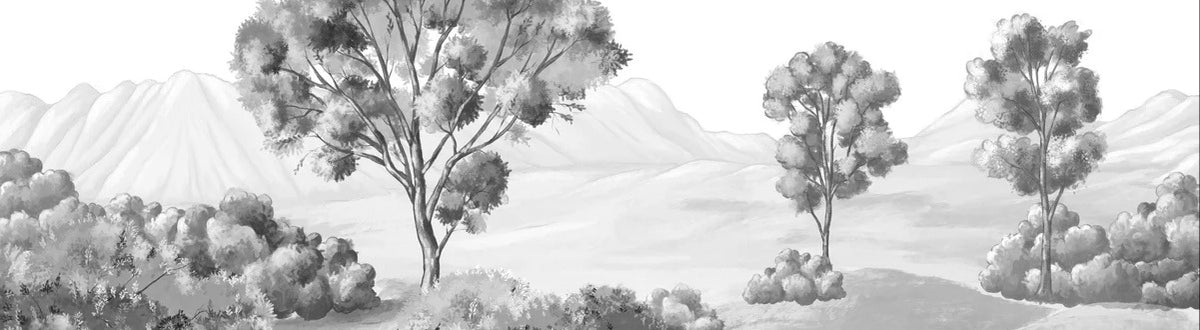 Papel pintado Paisaje poético en blanco y negro