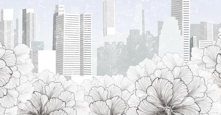 Papier peint moderne ville New York noir et blanc, XXL, tendance