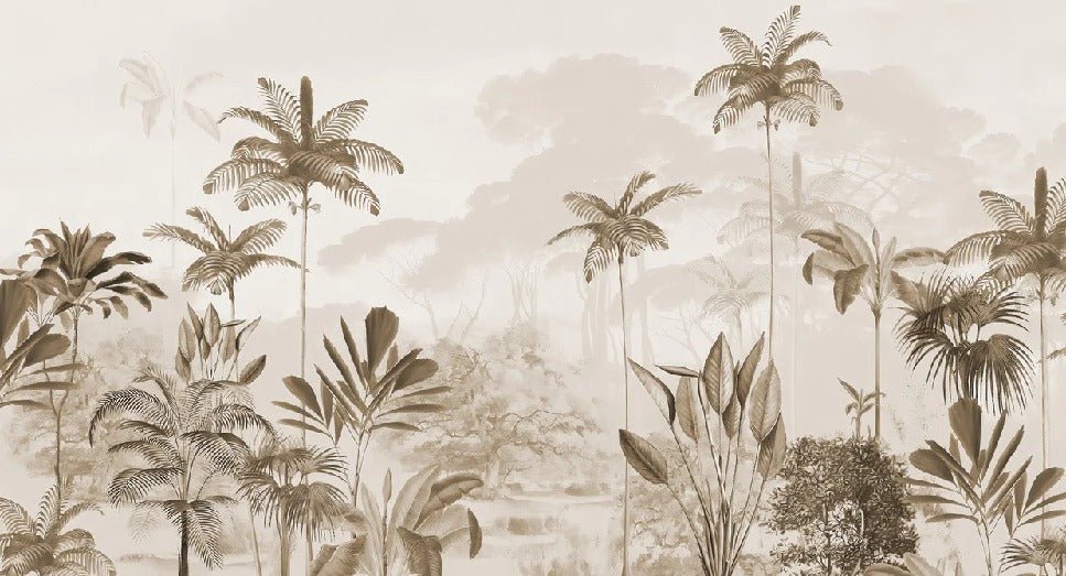 Papel pintado panorámico jungle eden sepia