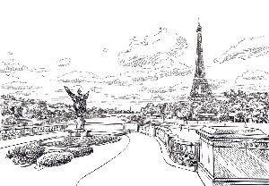 Papel pintado del puente de Bir Hakeim Vista de la Torre Eiffel