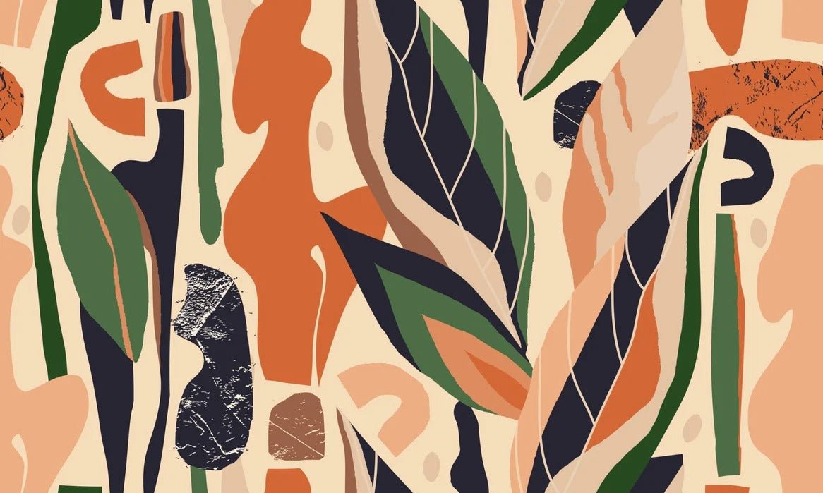 Papel pintado vegetal abstracto