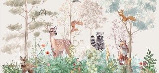 Papel pintado Dormitorio infantil magic nature beige