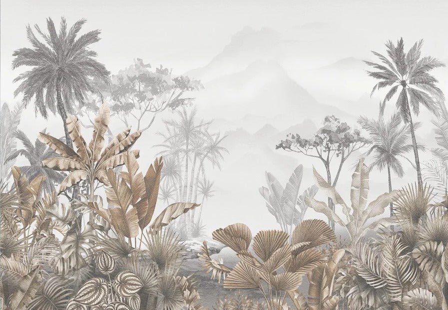 Papier peint tendance tropical sepia, XXL, tendance