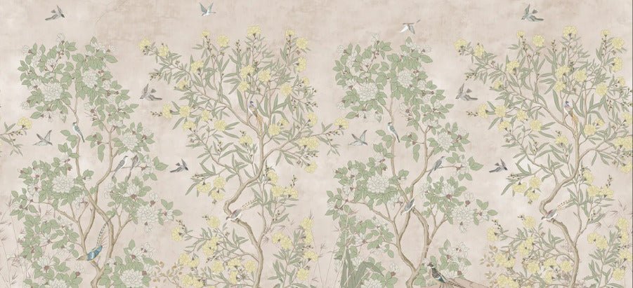 Papier peint panoramique chinoiserie garden