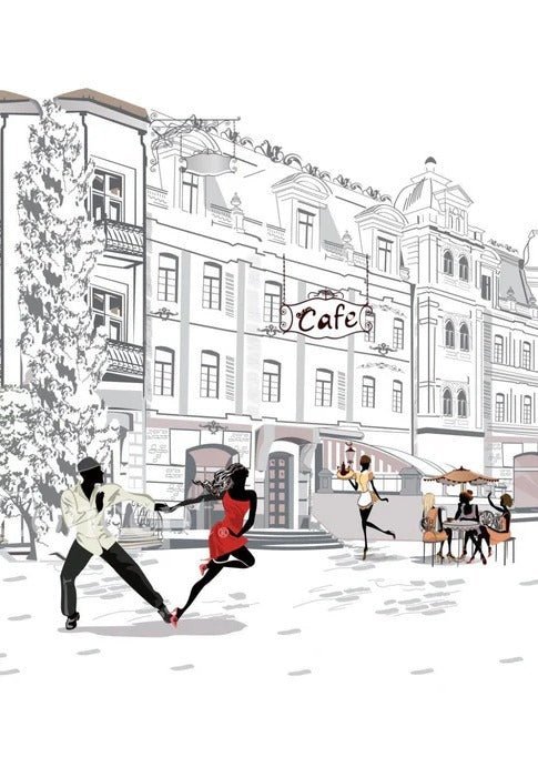Papel pintado restaurant balade parisienne