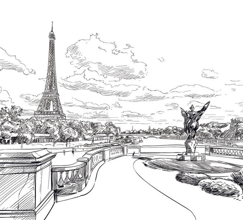 Papel pintado del puente de Bir Hakeim Vista de la Torre Eiffel