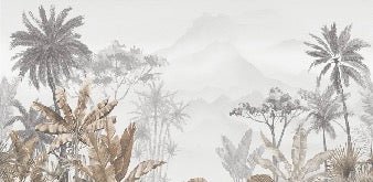 Papier peint tendance tropical sepia, XXL, tendance