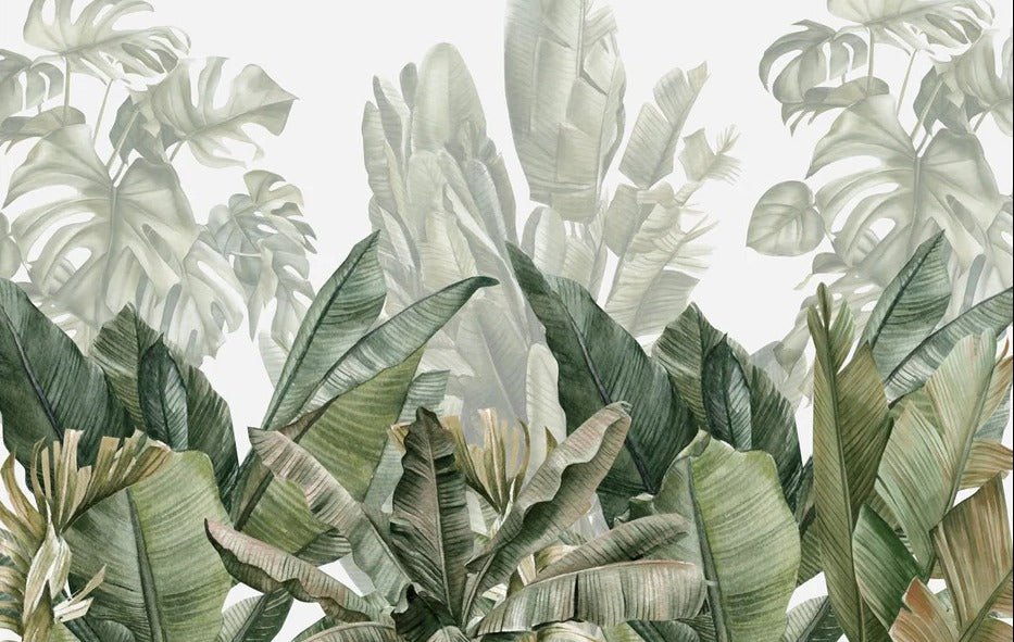 Papier peint panoramique bananier vert, XXL, tendance