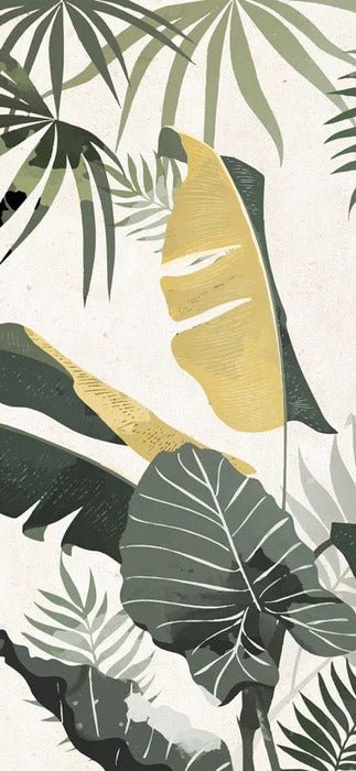 Papier peint restaurant végétal vert jaune, XXL, tendance