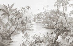 Papier peint panoramique jungle pittoresque