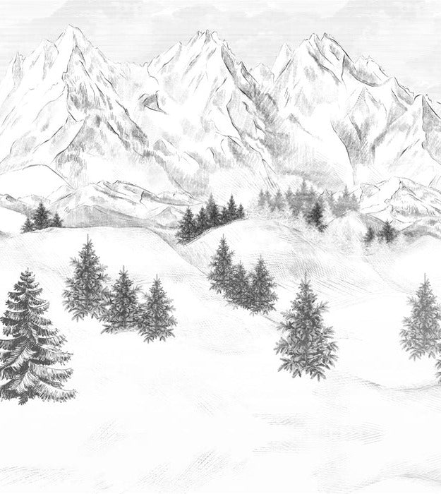 Papier peint montagne sommets de Chamonix, XXL, tendance