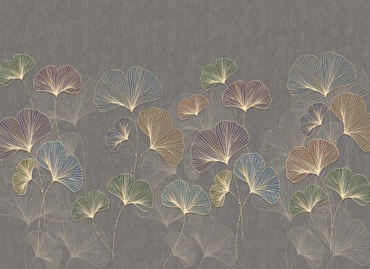 Papel pintado panorámico ginkgo asia de moda