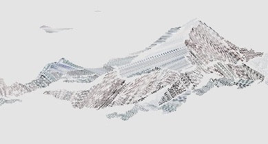 Papier peint restaurant montagne graphique style, XXL, tendance