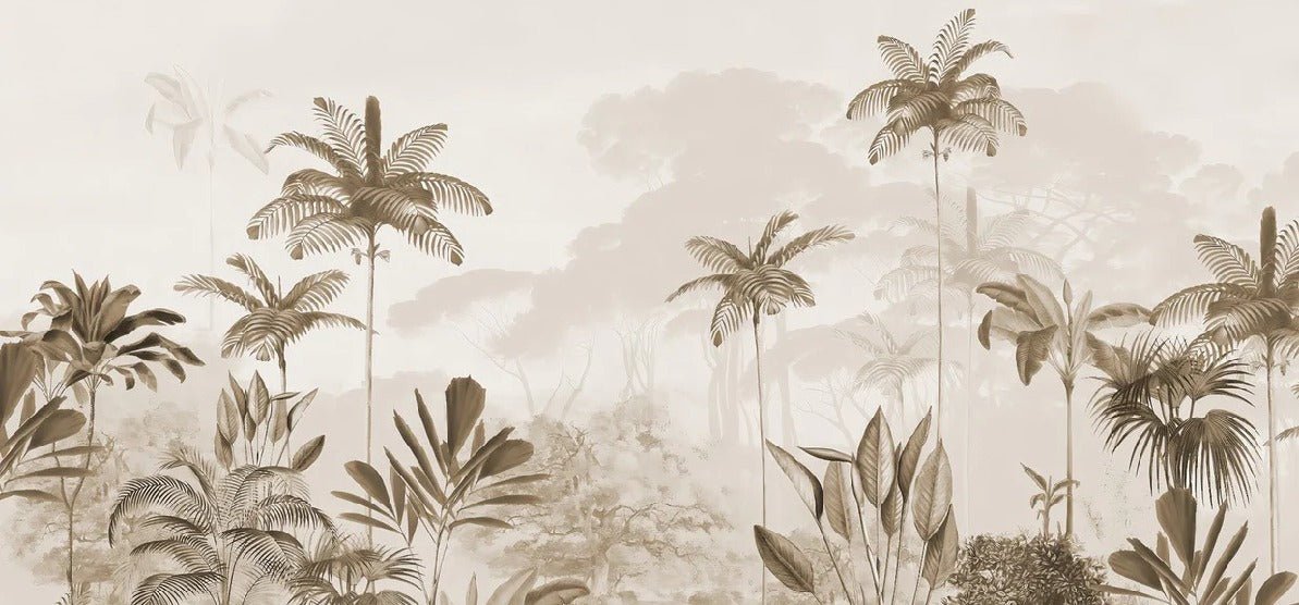 Papel pintado panoramico jungle eden sepia
