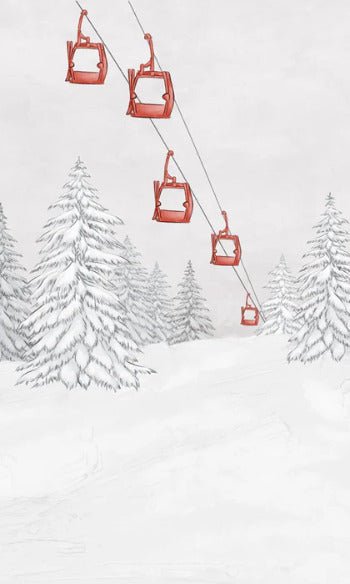 Papier peint montagne télécabine rouge, XXL, tendance