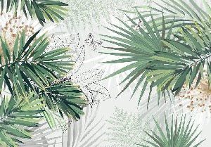 Papel pintado Panoramic nature green palm