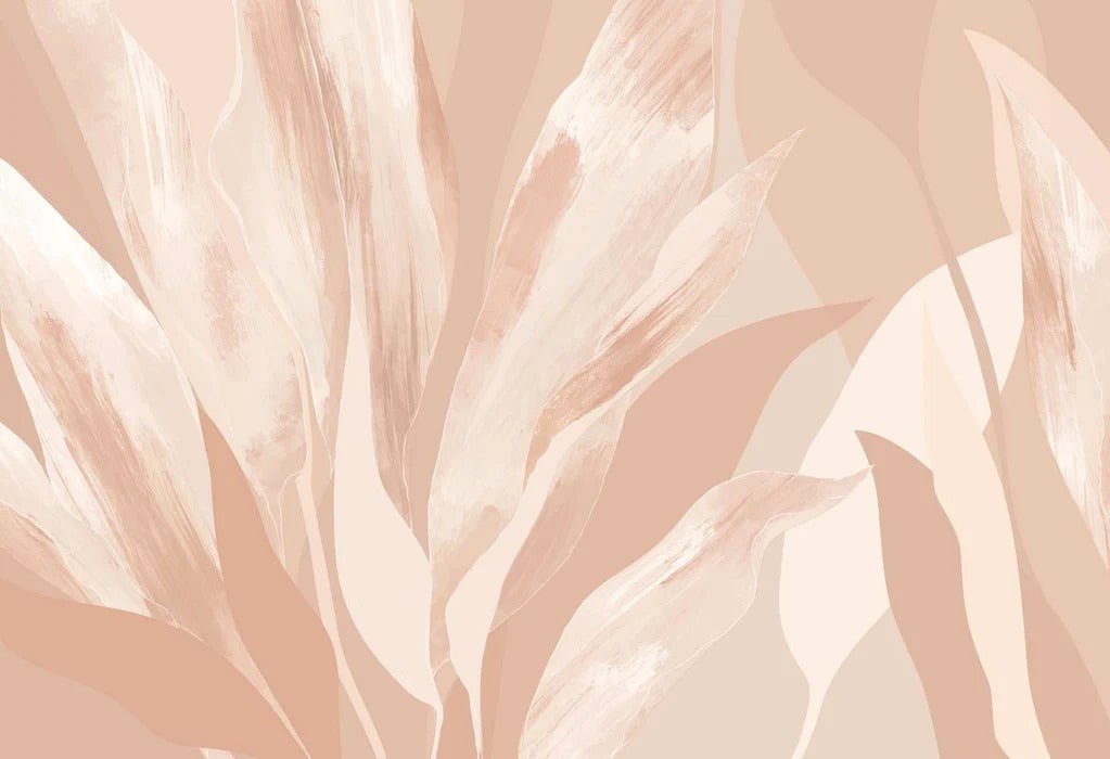 Papel pintado de tela floral nude