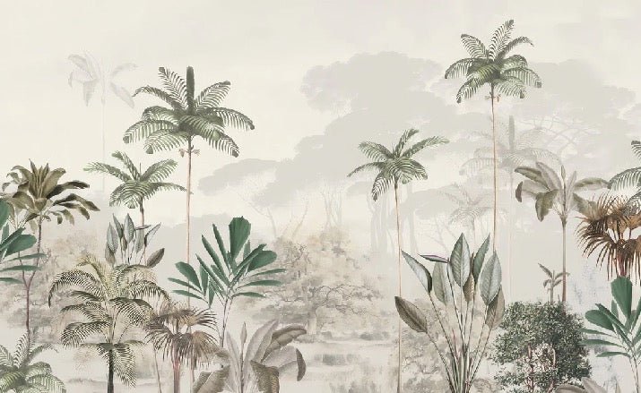 Papier peint panoramique jungle eden vert