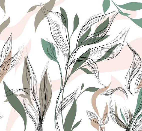 Papel pintado panorámico de flores gráficas