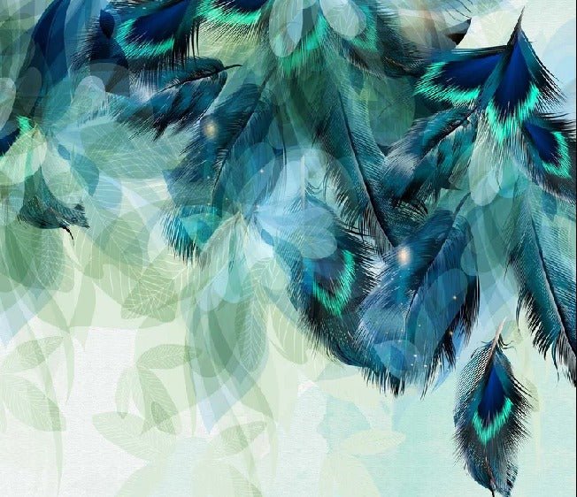 Papel pintado de Plumas étnicas de pavo real