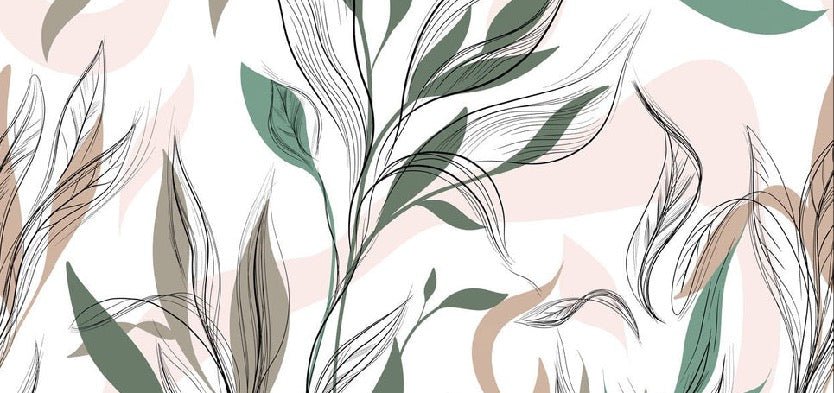 Papel pintado panorámico de flores gráficas