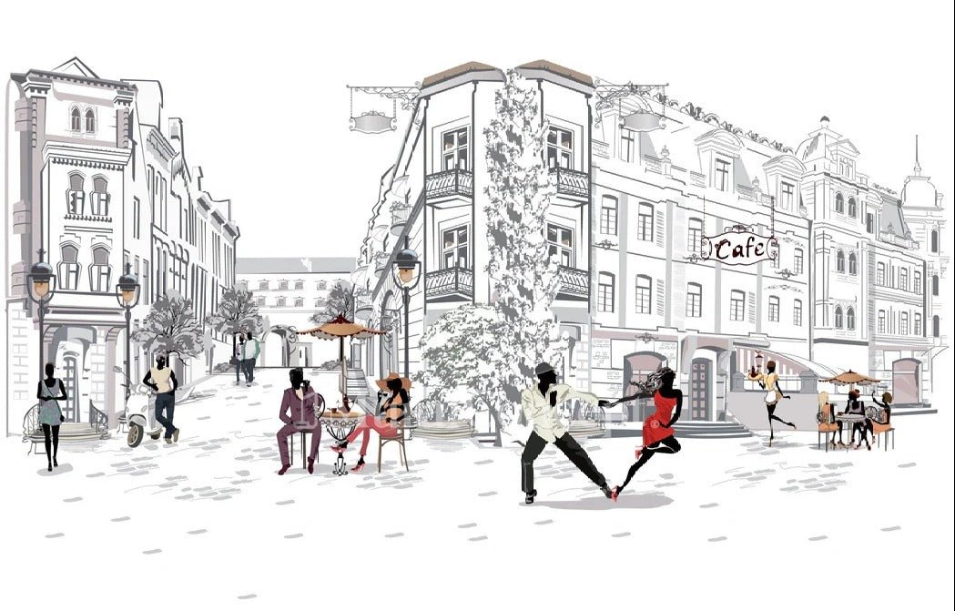 Papel pintado panorámico Paseo parisino