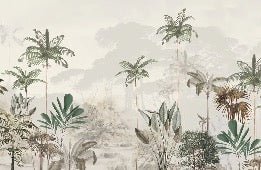 Papier peint panoramique jungle eden vert