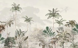 Papier peint panoramique jungle eden vert